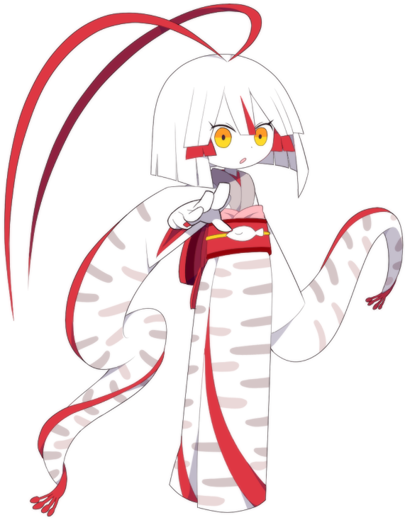 1girl, ahoge, antenna_hair, blunt_bangs, fish_girl, full_body, funamusea, funamusea_(artist)