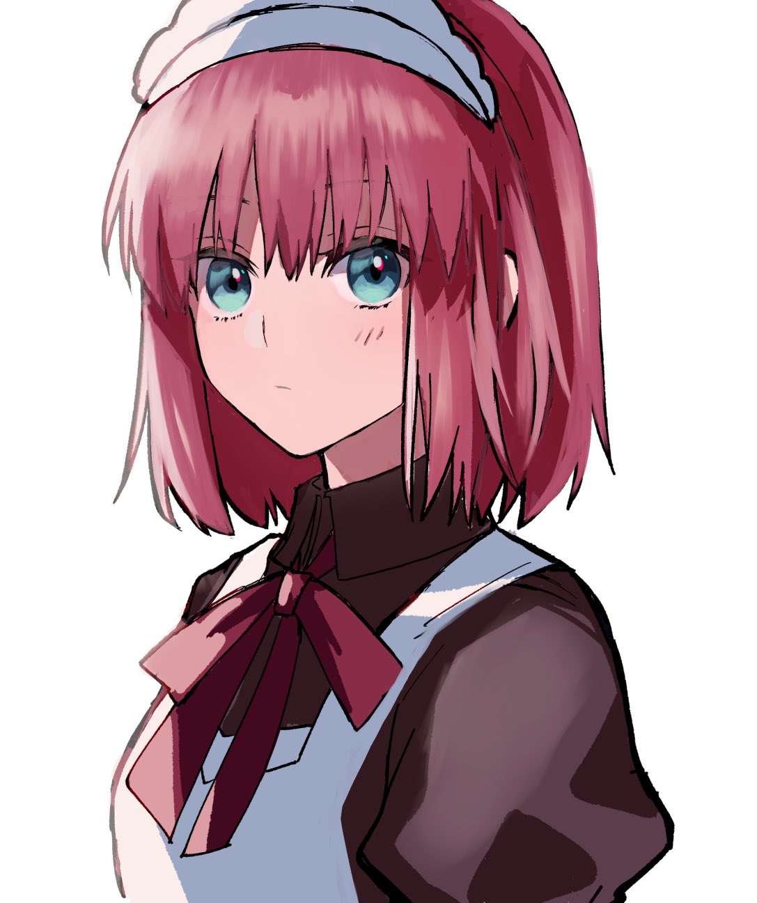 1girl, apron, blue_eyes, commentary_request, d_twt_b, highres, hisui_(tsukihime), looking_at_viewer