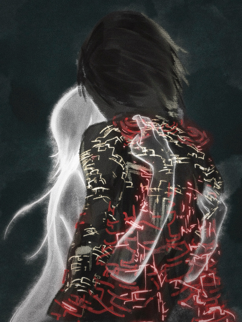 1boy, 1girl, a1047, black_hair, black_skin, body_markings, brother_and_sister, colored_skin