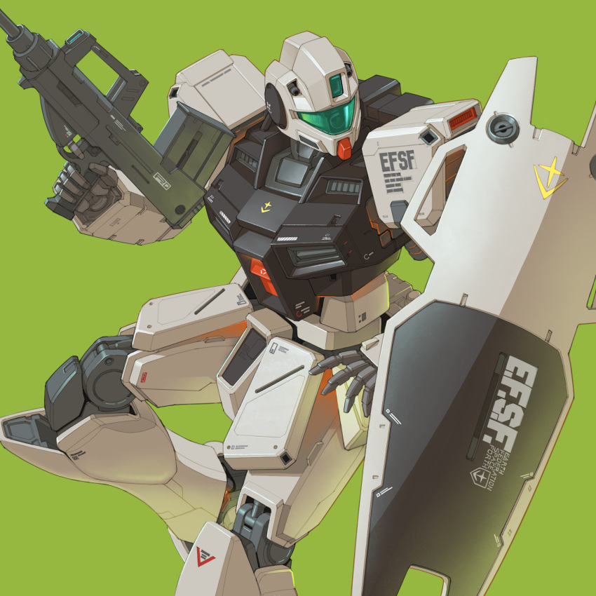 arm_shield, assault_visor, beam_rifle, bmwsb0, commentary, earth_federation_space_forces, energy_gun, finger_on_trigger