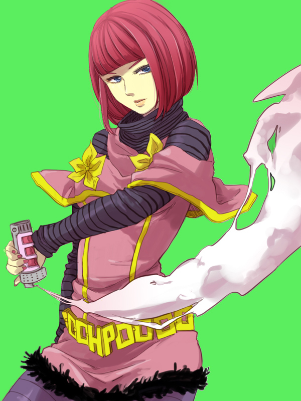 blue_eyes, bob_cut, chain_belt, cream_starter_(stand), fur_trim, hot_pants_(sbr), jojo_no_kimyou_na_bouken, nail_polish