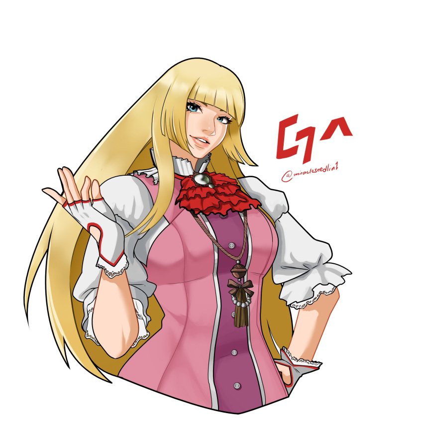 1girl, absurdres, any_emu_7725, blonde_hair, blue_eyes, breasts, dress, highres