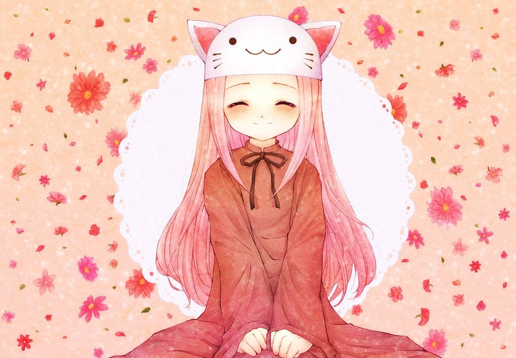 dress, hat, long_hair, megurine_luka, pink_hair, toeto, vocaloid