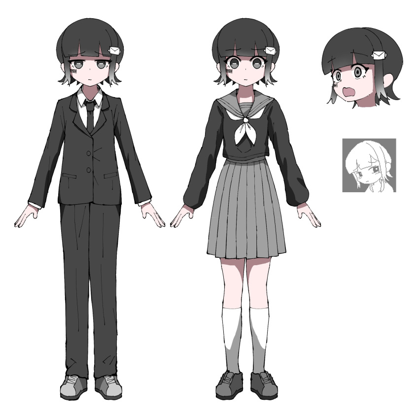 1girl, artist_self-insert, atena_fumei, barcode, black_eyes, black_hair, black_jacket, black_necktie