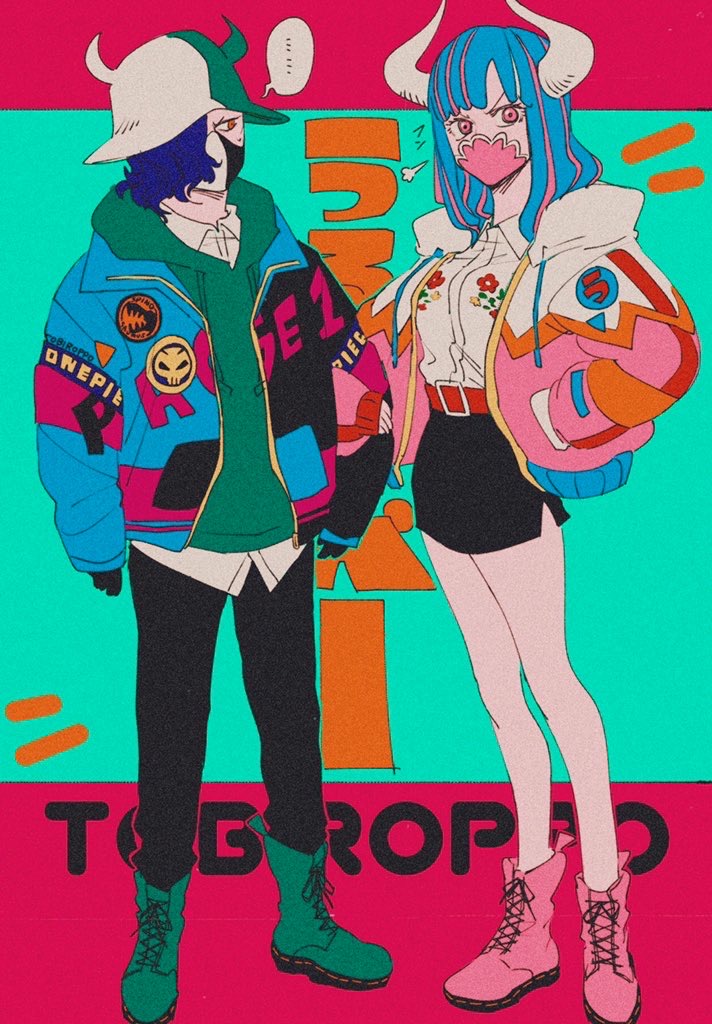 1boy, 1girl, aqua_boots, black_pants, black_skirt, blue_hair, blunt_bangs, boots