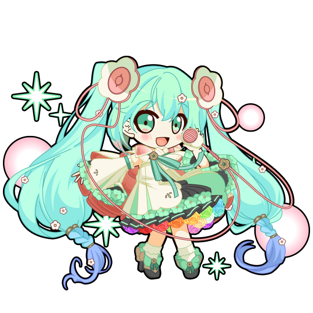 1girl, animated, animated_png, aqua_hair, aqua_ribbon, black_dress, black_outline, black_shoes