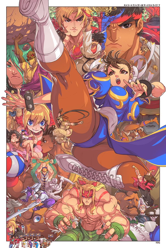 6+boys, 6+girls, abs, akuma_(street_fighter), alex_winger, animal_hands, armor, ass