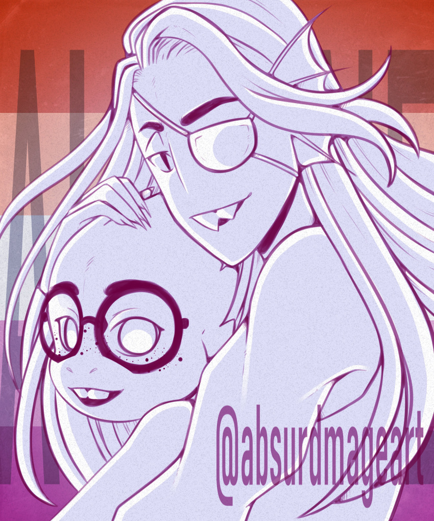 2021, 2d, 2girls, absurdmage, absurdres, alphys, animal_nose, anthro
