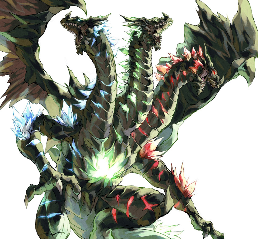 blue_eyes, commentary, dragon, dungeons_&amp;_dragons, english_commentary, feet_out_of_frame, glowing, glowing_chest