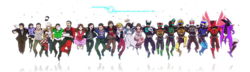 5girls, 6+boys, cake, date_akira, everyone, food, gamel, gatakiriba_(ooo_combo)