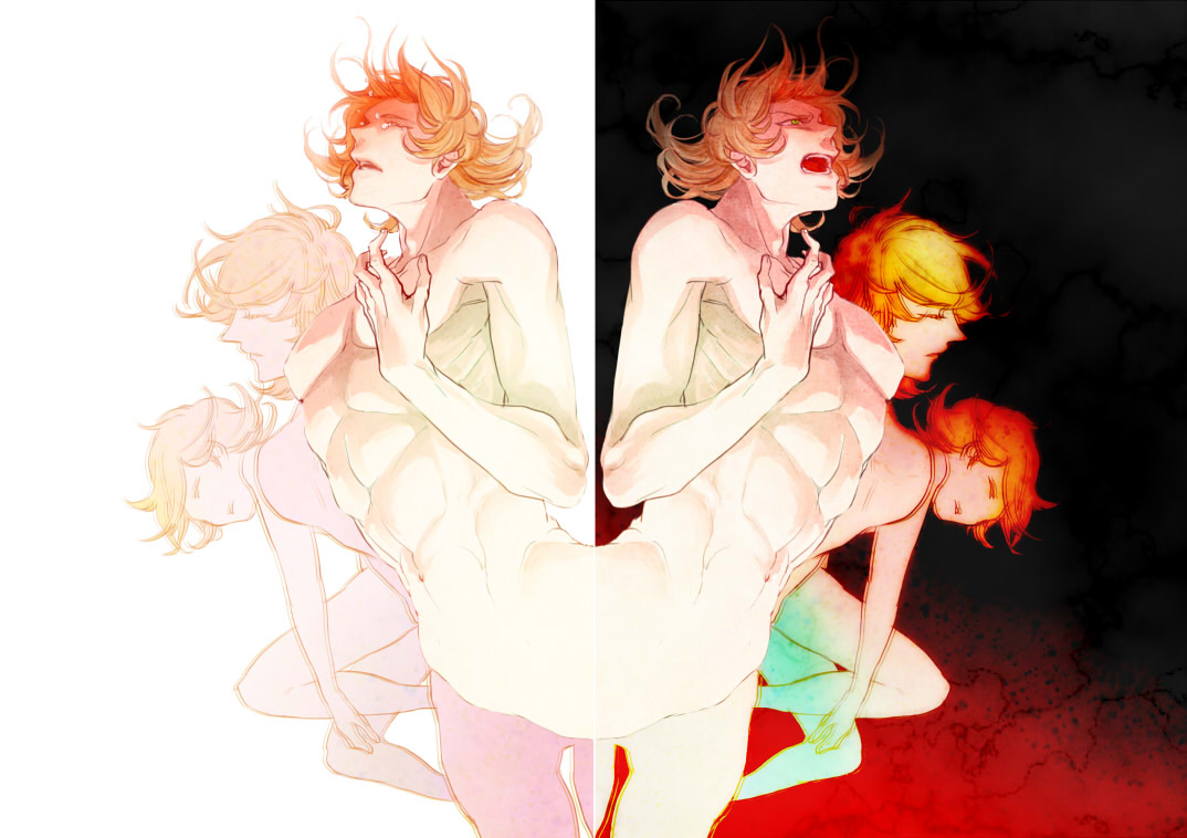barnaby_brooks_jr, blonde_hair, child, closed_eyes, dark_persona, eyes_closed, green_eyes, male