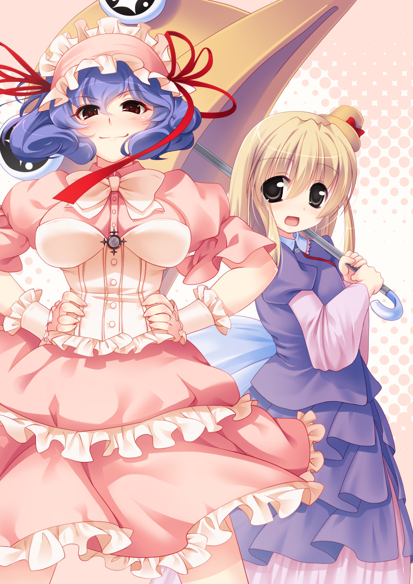 absurdres, alternate_hairstyle, asou_natsume, black_eyes, blonde_hair, blush, breasts, cosplay