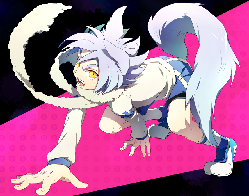 animal_ears, bike_shorts, fubuki_atsuya, inazuma_eleven, inazuma_eleven_(series), male, open_mouth, scarf