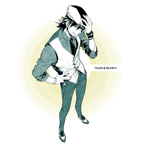 akekure, bad_id, bracelet, cabbie_hat, facial_hair, hat, jewelry, kaburagi_t_kotetsu