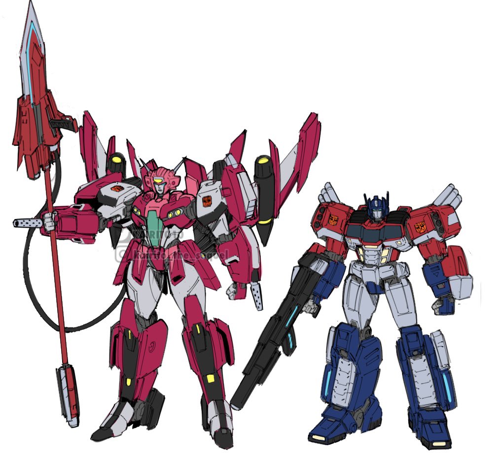 1boy, 1girl, airplane_wing, armor, autobot, blue_eyes, colored_skin, commentary