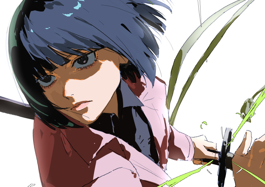 1boy, 333takoyaki, absurdres, asama_yoshitsune, black_eyes, black_hair, black_shirt, bob_cut