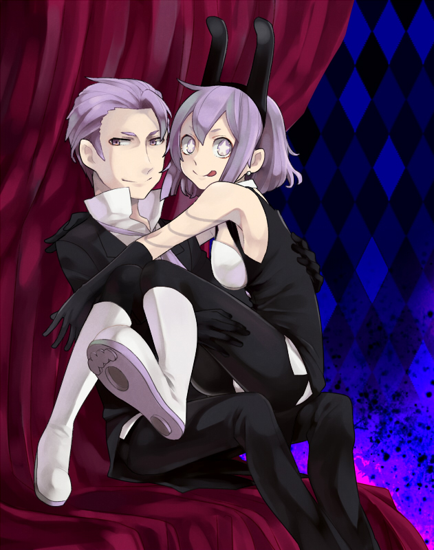 :q, bad_id, bare_shoulders, devil_survivor_(series), devil_survivor_2, earrings, elbow_gloves, gloves