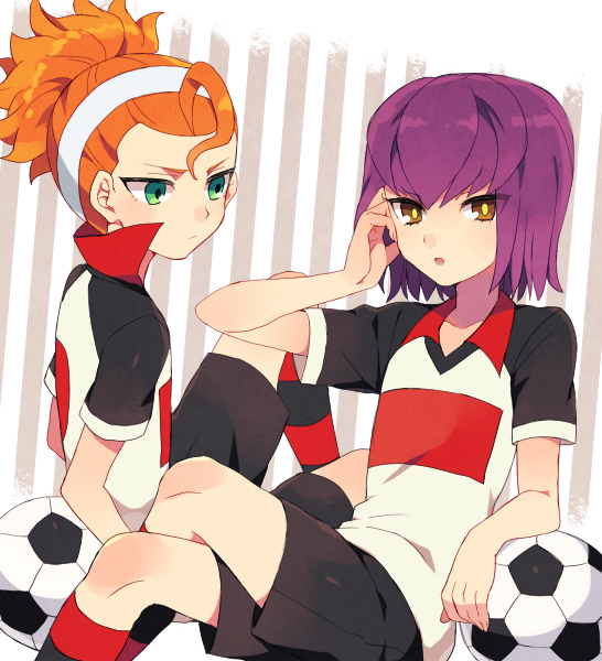 ball, brown_eyes, green_eyes, hayabusa_hideki, inazuma_eleven, inazuma_eleven_(series), inazuma_eleven_go, kita_ichiban