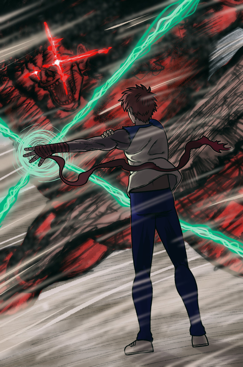 2boys, absurdres, arm_scarf, bandages, baratrums_devil, commentary, emiya_shirou, english_commentary