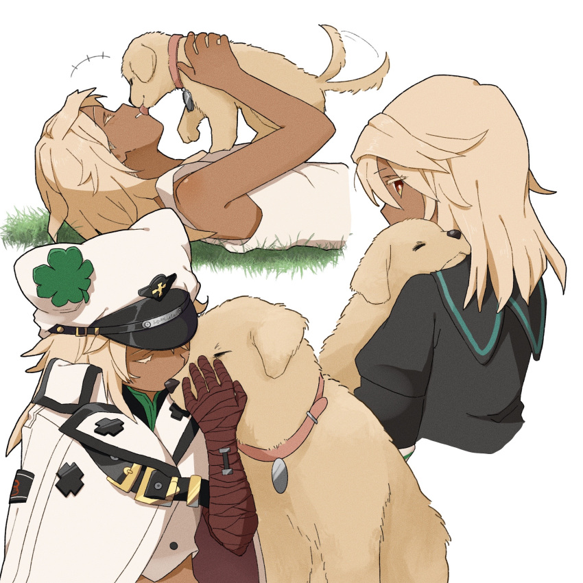 +++, 1girl, age_progression, animal, animal_hug, baby_animal, bandaged_arm, bandages