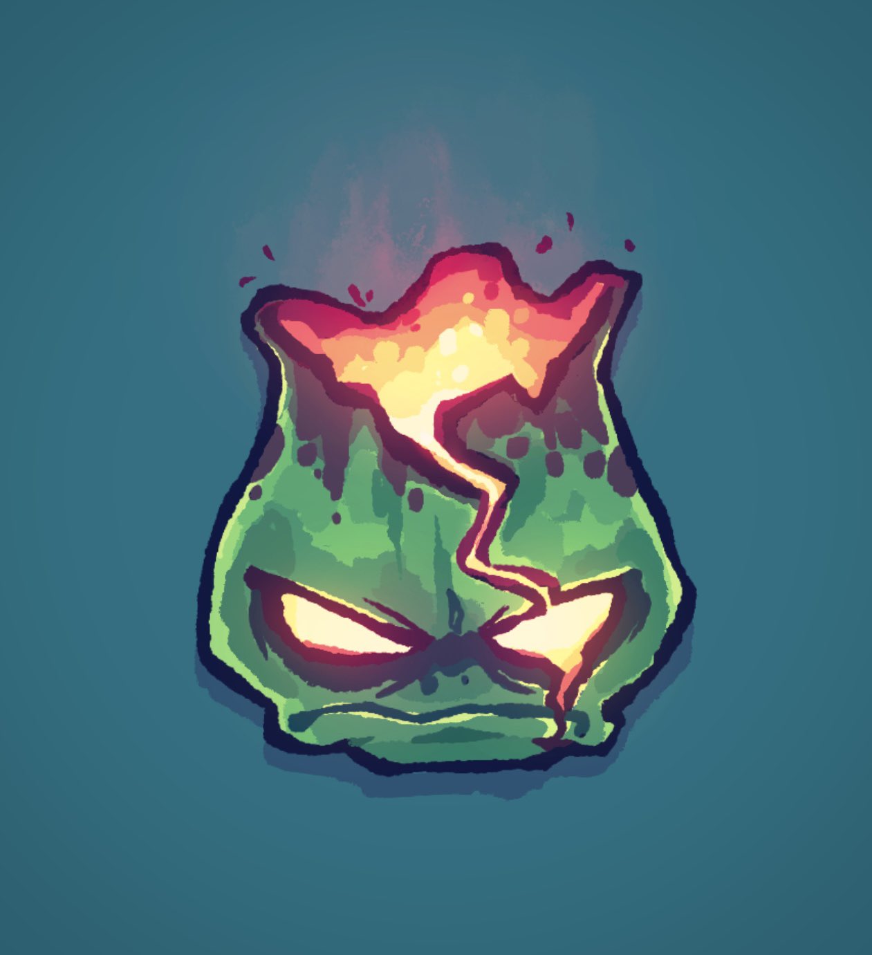 aqua_background, commentary, english_commentary, highres, lava_guava, leafysky22, looking_at_viewer, no_humans, plants_vs._zombies, plants_vs._zombies_2, simple_background, solid_eyes, solo
