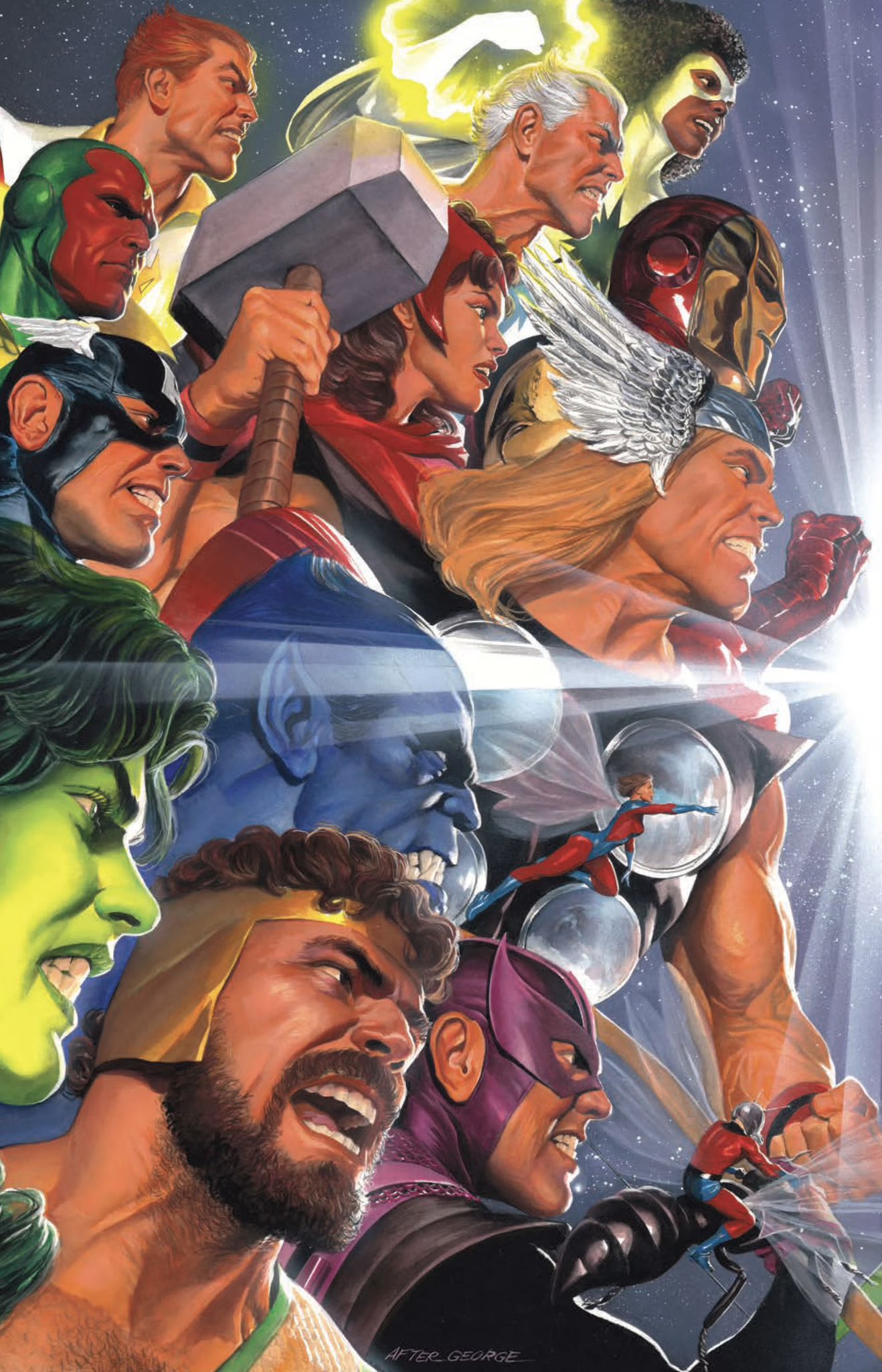 4girls, 6+boys, alex_ross, ant, ant-man, ant-man_(series), armor, avengers_(series)