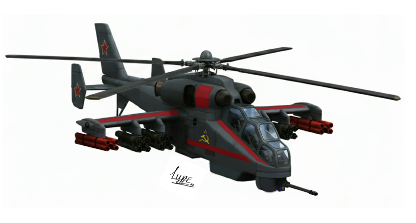 aircraft, attack_helicopter, command_&amp;_conquer, command_&amp;_conquer:_red_alert, helicopter, highres, lykeiha, mi-24