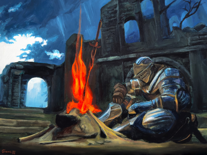 armor, bonfire_(dark_souls), chosen_undead, dark_souls_(series), dark_souls_i, firelink_shrine, fromsoftware, full_armor