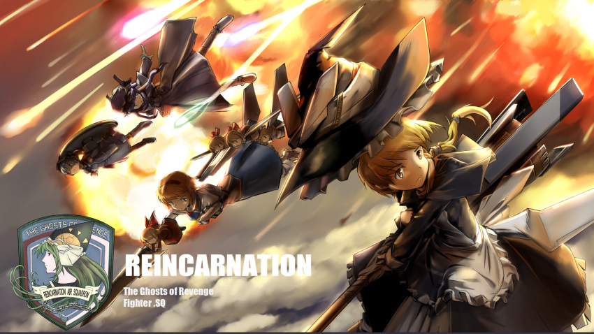 ace_combat, alice_margatroid, blonde_hair, blue_hair, book, bow, broom, commentary
