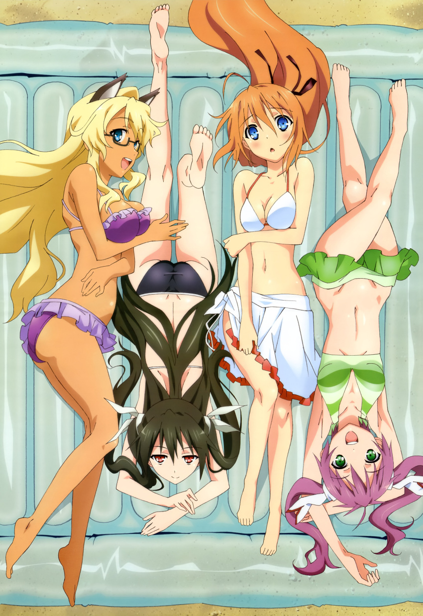 2girls, :d, :o, absurdres, ahoge, animal_ears, armpits, artist_request
