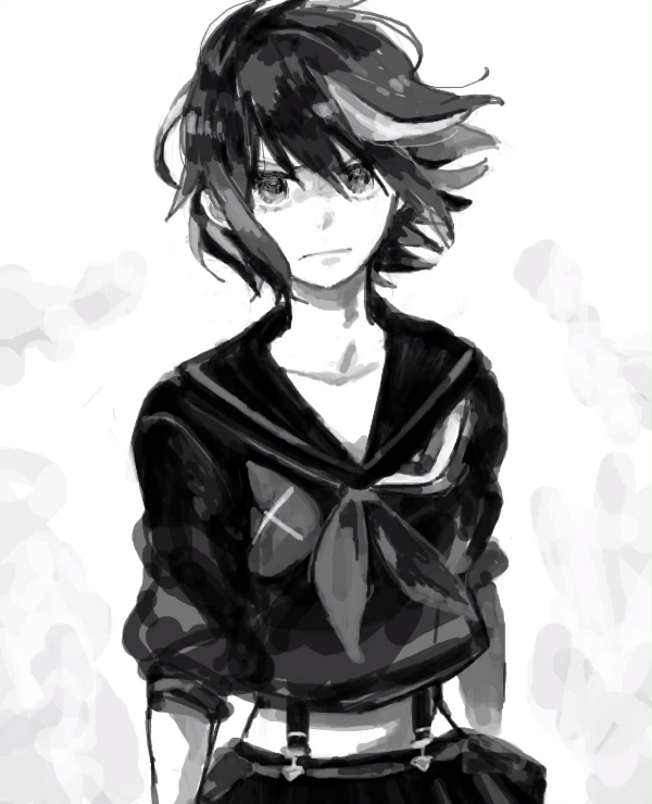 1girl, bad_drawr_id, bad_id, black_hair, black_sailor_collar, black_serafuku, closed_mouth, cowboy_shot
