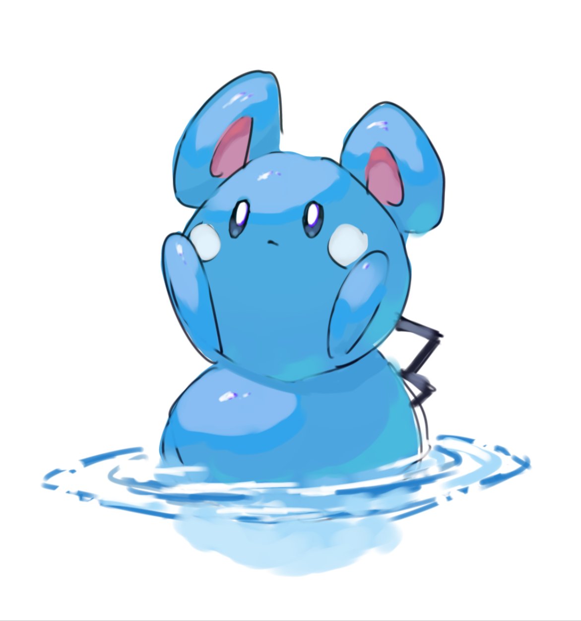 azurill, blue_eyes, closed_mouth, highres, no_humans, pokemon, pokemon_(creature), pokemon_focus