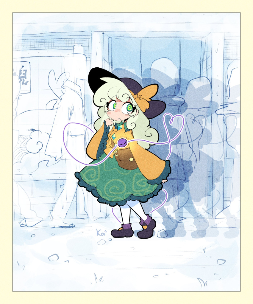 1girl, absurdres, black_hat, commentary, crown, disembodied_linked_eye, english_commentary, floral_print