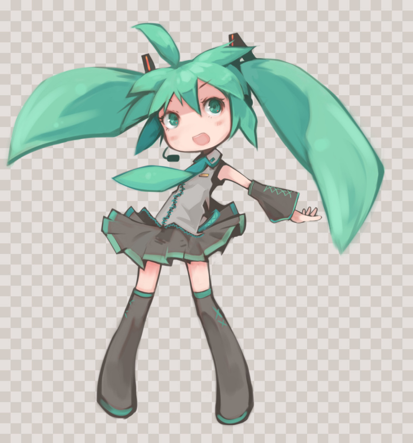 aqua_eyes, aqua_hair, boots, hatsune_miku, headset, highres, inemuri_uno, skirt
