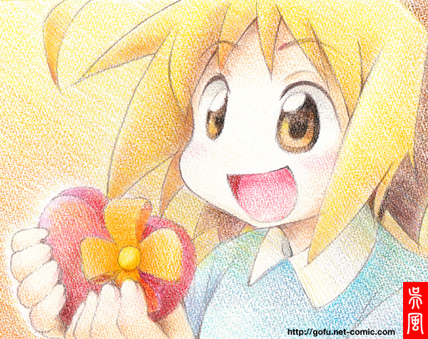 crayon_(medium), gift, gofu, hanamaru_youchien, heart, holding, holding_gift, kindergarten