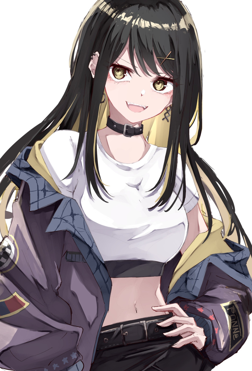 1girl, absurdres, bang_dream!, bang_dream!_our_notes, belt, black_belt, black_choker, black_hair