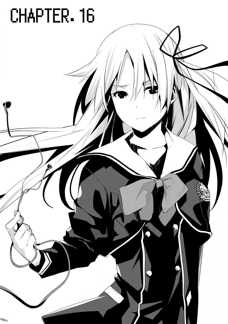 1girl, black_dress, breasts, chaos;child, chapter_cover, chapter_number, chest_bow, collarbone