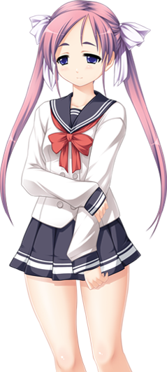 1girl, amagi_mashiro, blue_eyes, blush, closed_mouth, game_asset, hair_ribbon, kumacchi