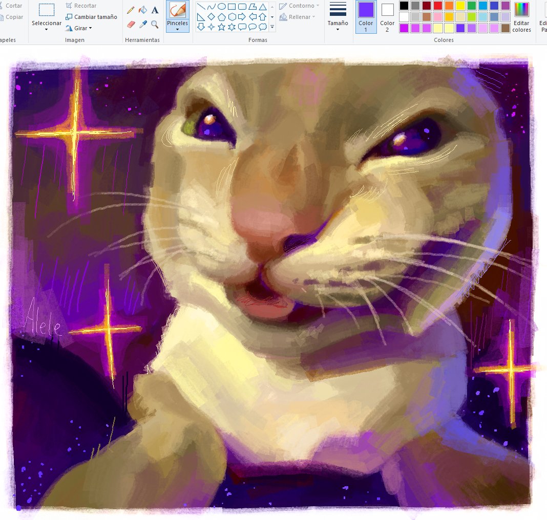 alwaysalele, animal, animal_focus, cat, close-up, commentary, green_eyes, making-of_available, meme, meme_request, microsoft_paint_(medium), microsoft_paint_(software), no_humans, original, painterly, photo-referenced, realistic, sparkle, tongue, tongue_out, whiskers, white_cat