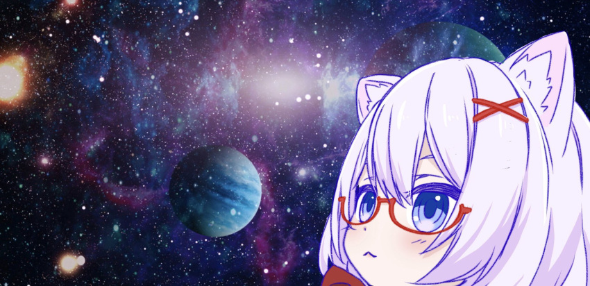 1girl, :3, animal_ear_fluff, animal_ears, asagi501, blue_eyes, bow, bowtie