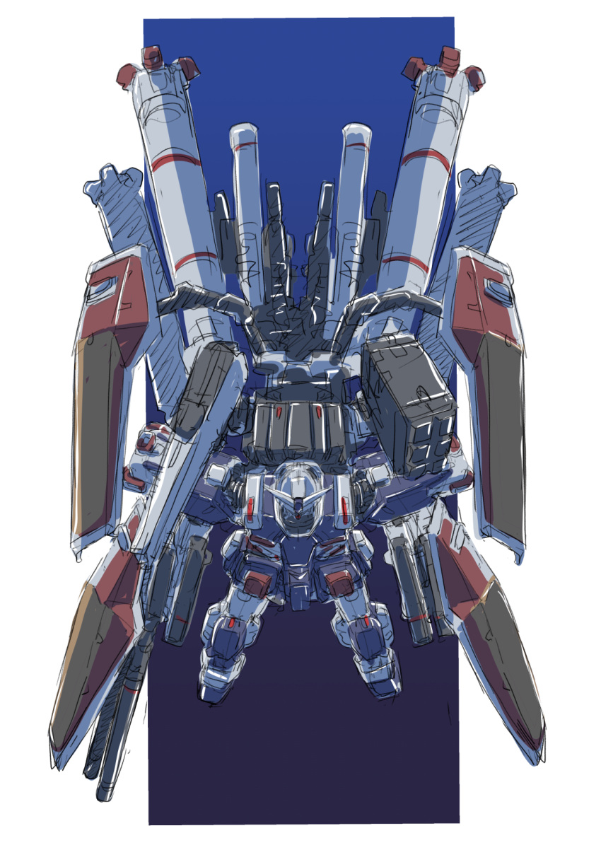 beam_rifle, commentary_request, earth_federation, energy_gun, extra_arms, full_armor_gundam, gundam, gundam_thunderbolt