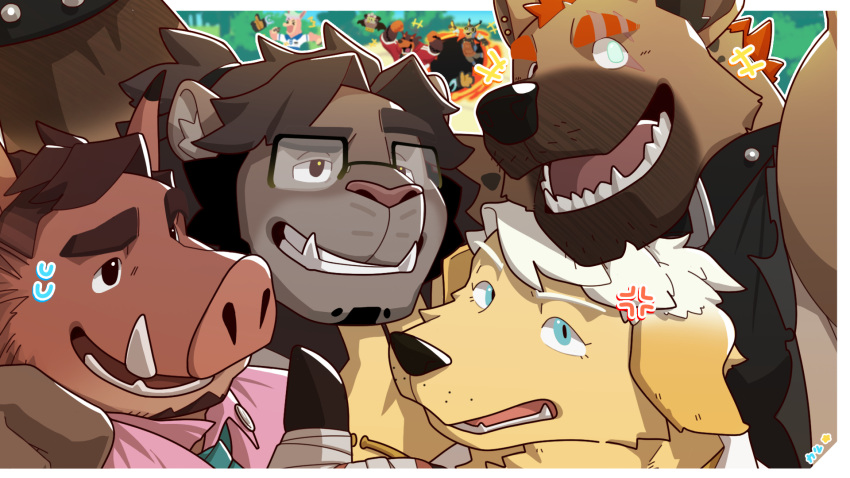 +++, 6+boys, alpaca_boy, alpaca_ears, amare_(wtdl), anger_vein, animal_ears, annoyed