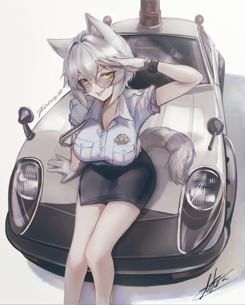 1girl, absurdres, animal_ears, arktic, artist_name, bare_arms, bare_legs, breasts