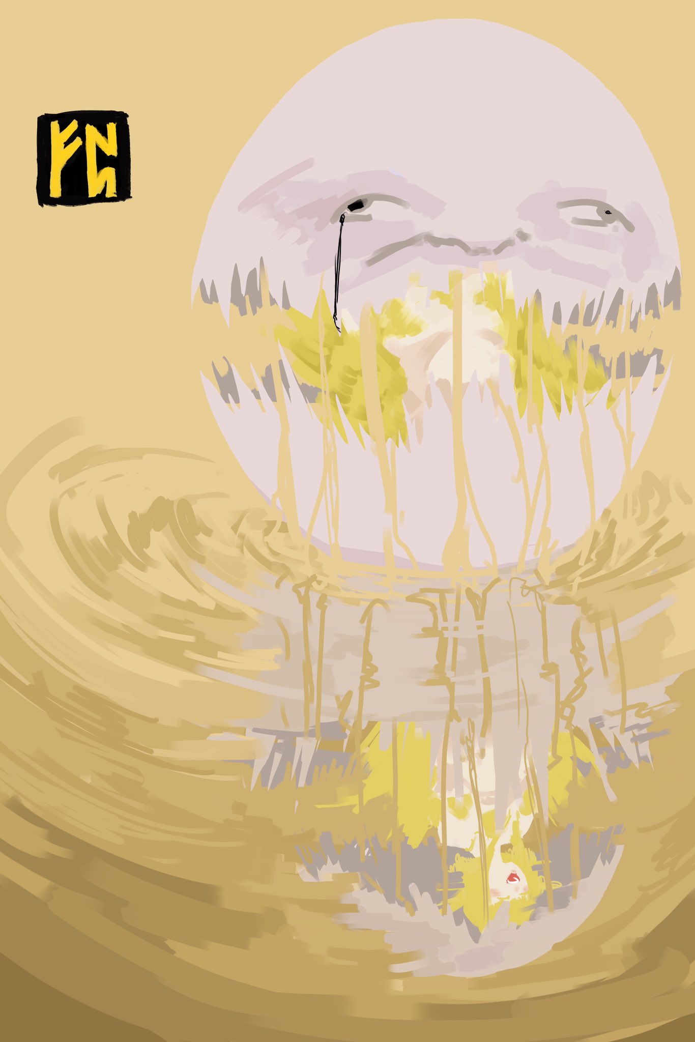 1girl, bird_girl, black_souls, black_souls_2, blonde_hair, chick_(black_souls), egg, eggshell