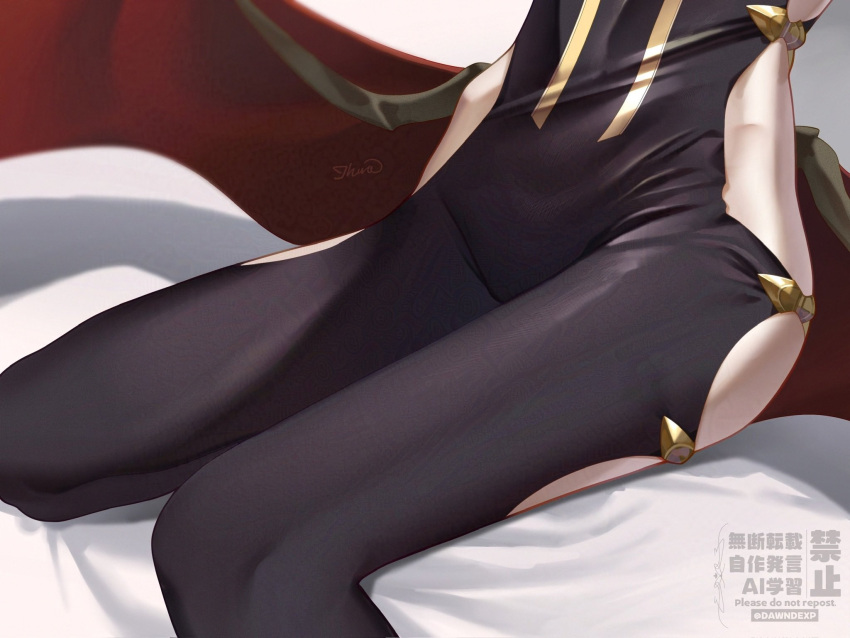 1girl, adversarial_noise, artist_name, bat_wings, black_bodysuit, bodysuit, clothing_cutout, commentary_request