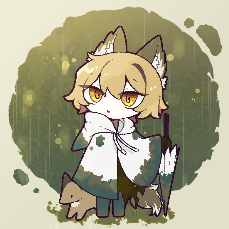 1boy, :o, animal, animal_ear_fluff, animal_ears, blonde_hair, chibi, e.g.o_(project_moon)