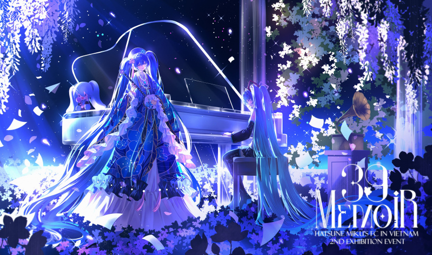 absurdres, ao_nhat_binh, azuriel, black_thighhighs, blue_eyes, blue_hair, commentary, dress
