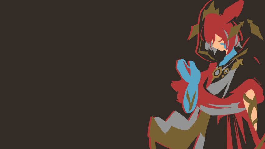1boy, artist_name, black_background, black_hood, black_robe, cat_boy, closed_eyes, closed_mouth