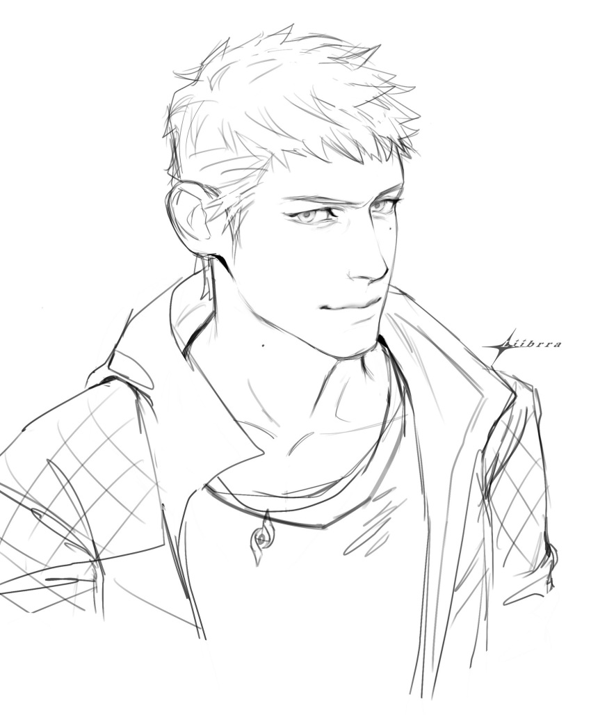 1boy, closed_mouth, collared_jacket, commentary, cropped_torso, devil_may_cry_(series), devil_may_cry_5, english_commentary