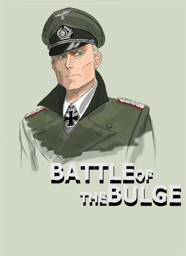 1boy, battle_of_the_bulge, black_hat, blonde_hair, blue_eyes, bousai_center, character_request, closed_mouth